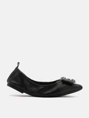 Helene Crystal Buckle Foldable Flats